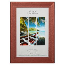 Фоторамка Image Art С18 10х15 деревянная из сосны, цвет красное дерево, вставка стекло | Деревянные со стеклом