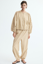 Куртка из смеси льна с кружевной лентой - H&M