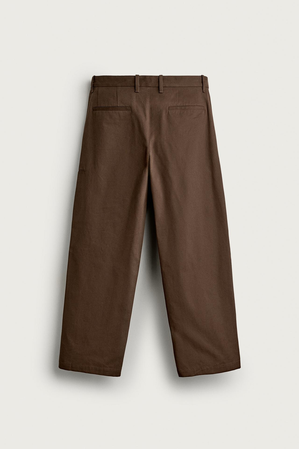 ZARA БРЮКИ RELAXED FIT СО СКЛАДКАМИ, ШОКОЛАДНЫЙ
