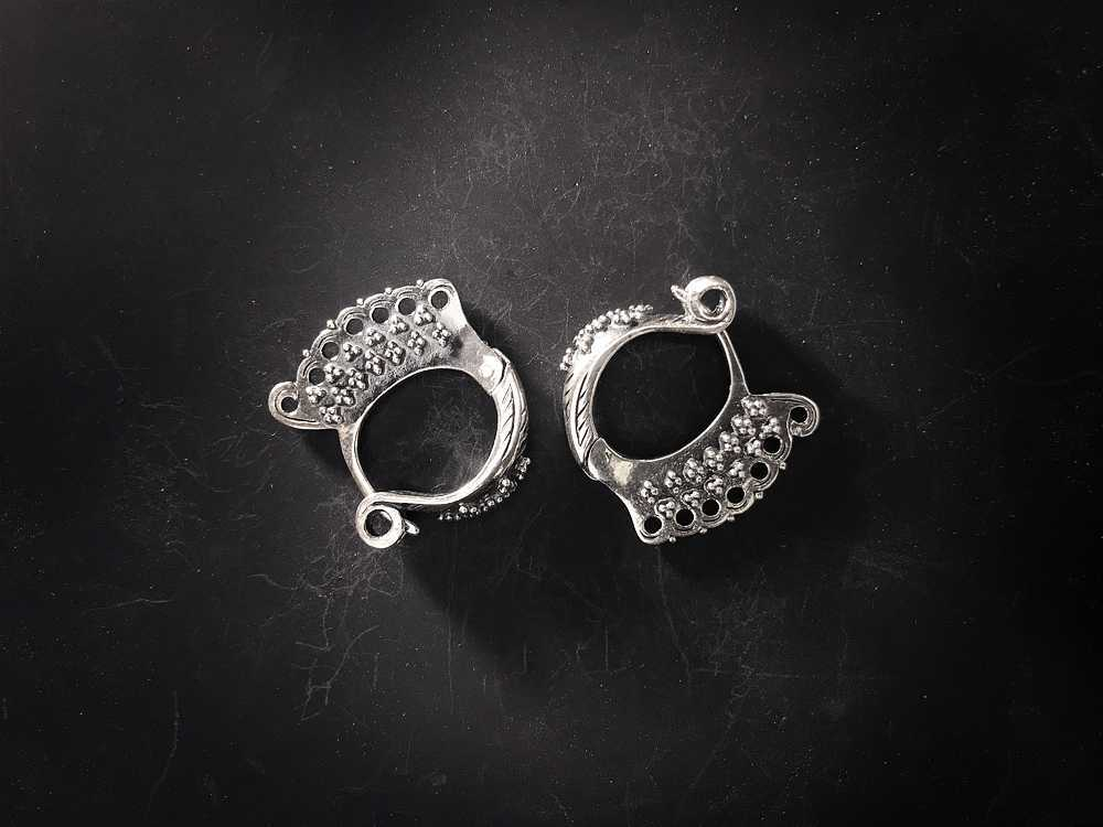 Серьги "Голубки с зернью".