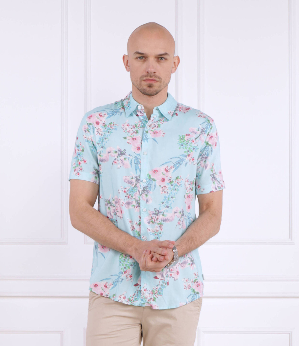 Рубашка SS ECO RAYON WLD ORC GUESS - голубой(M3GH34 WD4Z2)