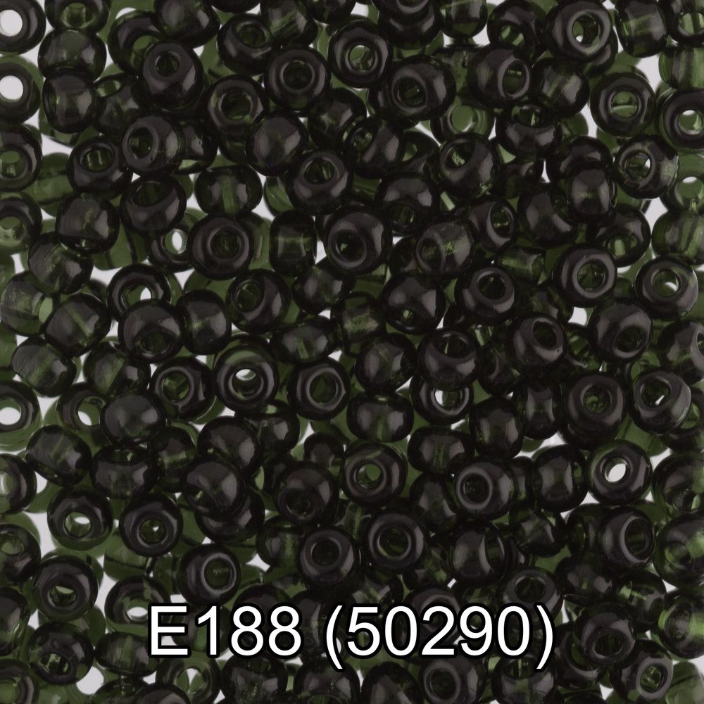 Бисер Gamma 10/0 (2.3 мм), 50 г (10х5 г), E188 т.зеленый, 50290, круглый 5