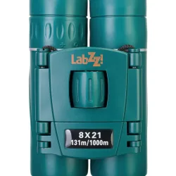 Бинокль Levenhuk LabZZ B5, крупный план с логотипом и характеристиками