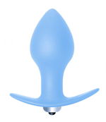 Анальная силиконовая пробка с вибрацией Bulb Anal Plug (7 режимов) (Цвет: голубой)
