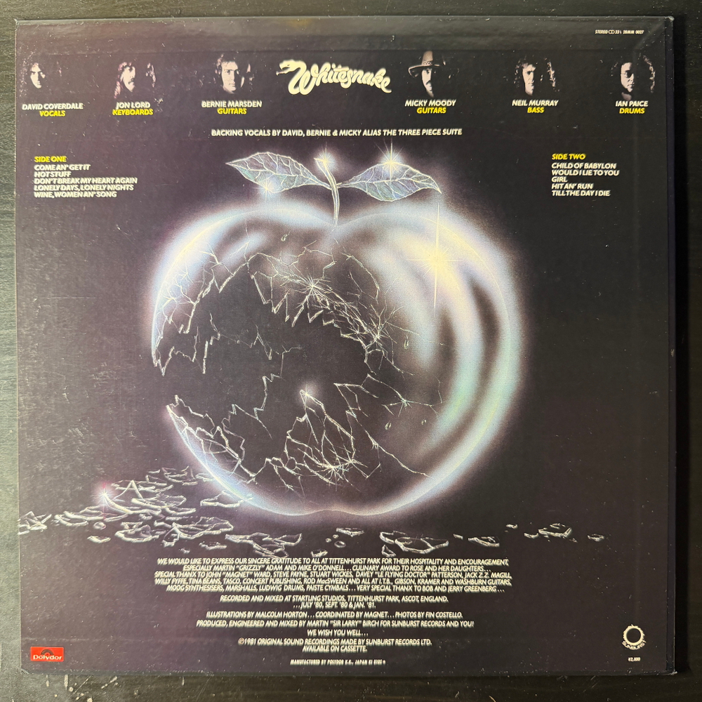 Whitesnake ‎– Come An' Get It (Япония 1981г.) Т
