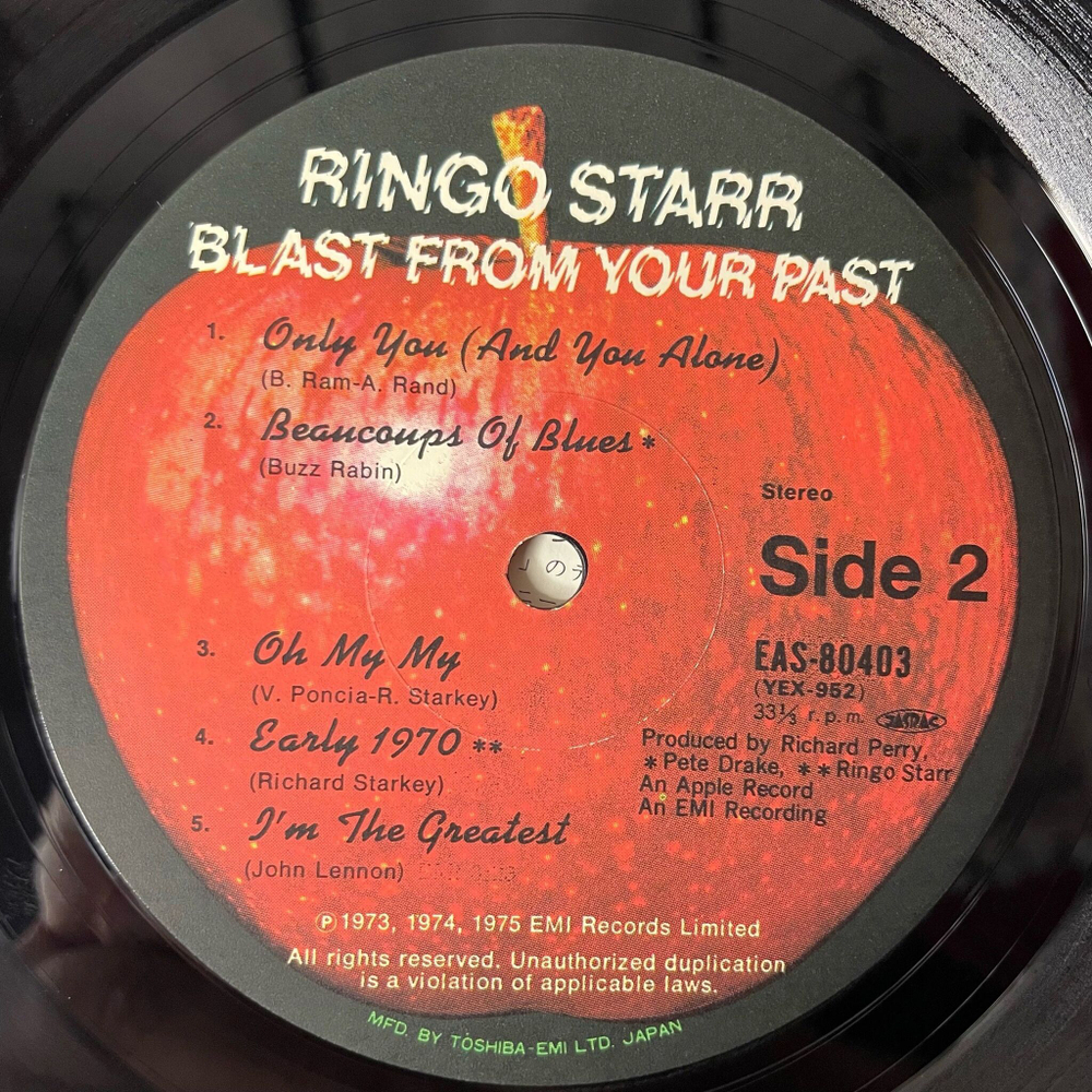 Винтажная виниловая пластинка LP Ringo Starr Blast From Your Past (Japan 1976) (Obi) Back Off Boogaloo