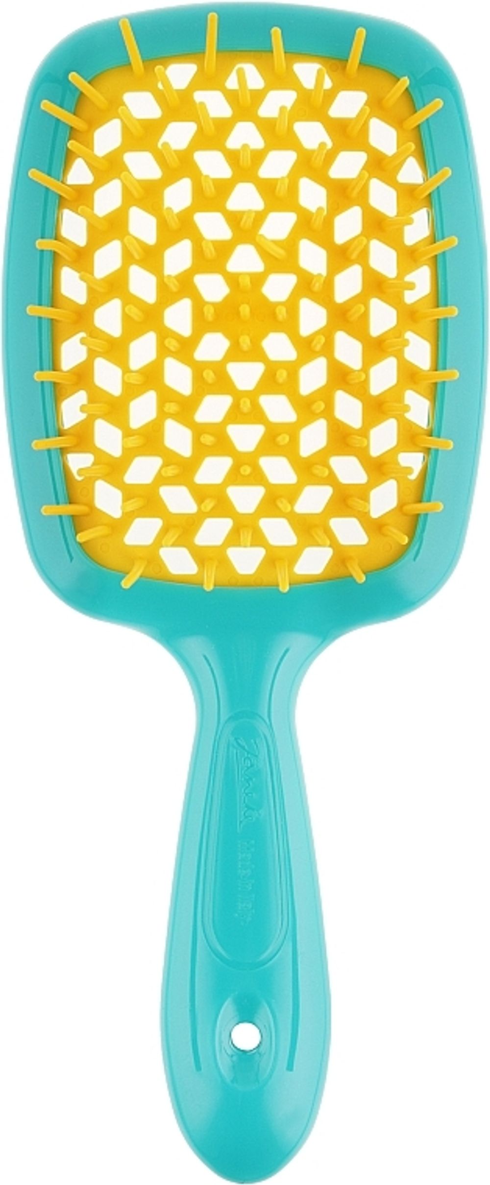Расческа для волос JANEKE SuperBrush The Original Бирюзовая с жёлтым