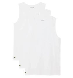 Мужская теннисная футболка Lacoste Cotton Undershirts 3-Pack - white