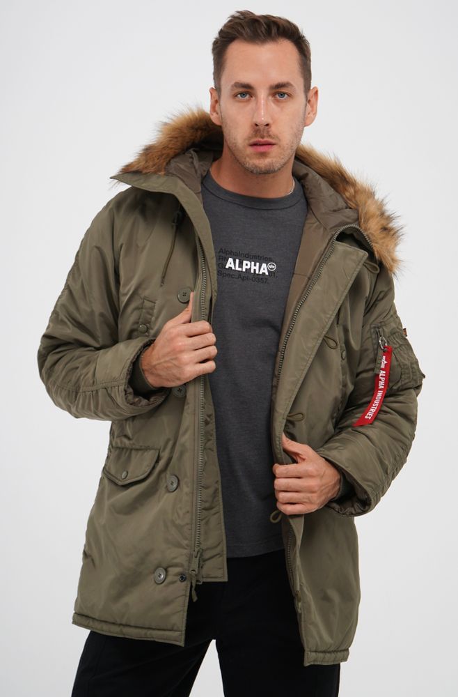 Парка Alpha Industries N-3B Logo Oxford Parka Olive Green