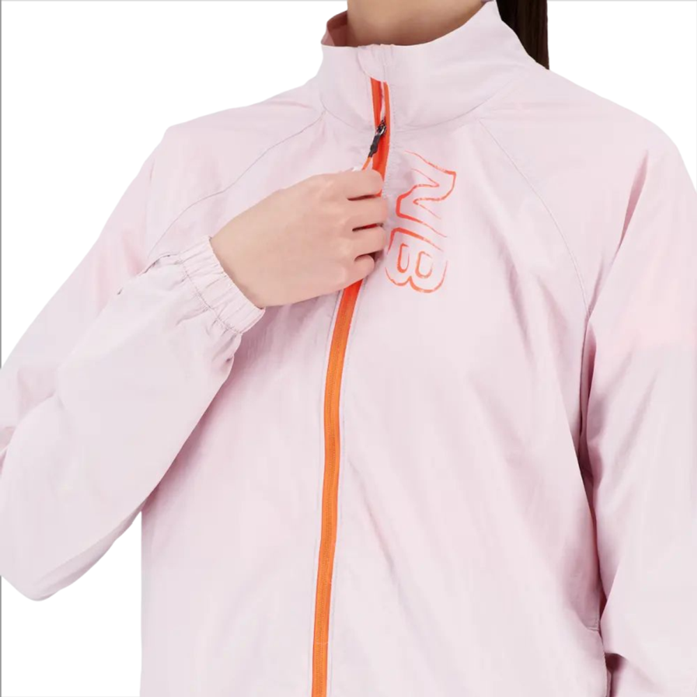 Женская теннисная куртка New Balance Printed Impact Run Light Pack Jacket - Розовый