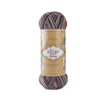 Пряжа "Superwash Artisan" 9013 Серый-белый-коричневый-чёрный