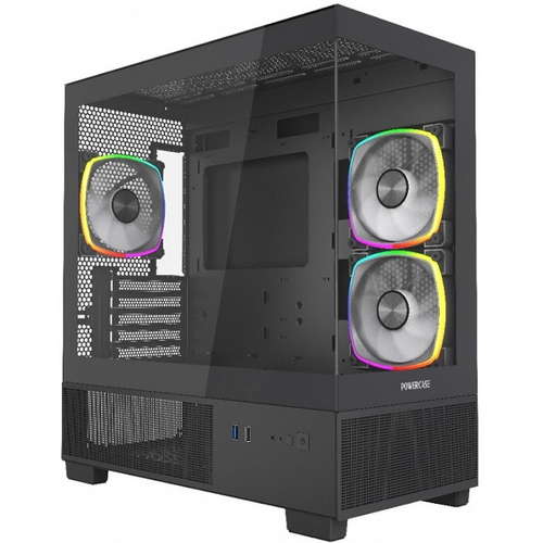Корпус Mini-Tower PowerCase Vision Micro M3B TG ARGB, Micro-ATX, черный (CVMMB-A3)