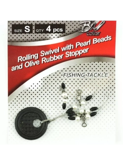 Стопор с вертлюгом ROLLING SWIVEL PEARL BEADS