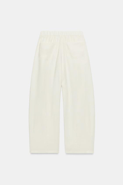 ZARA СТРУЯЩИЕСЯ БРЮКИ СО СКЛАДКАМИ, ЭКРЮ