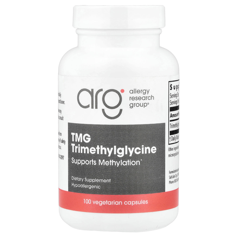 Allergy Research Group, TMG, 100 вегетарианских капсул (750 мг в 1 капсуле)