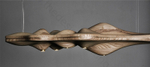 Pendant design lamp UFO  L80 (lightе Wood)