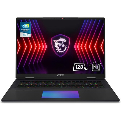 Ноутбук MSI Titan 18 HX A2XWJG-206RU Ultra 9 285HX 18" 16:10 UHD+ (3840x2400) 120Hz, 64GB DDR5, 4TB SSD (2TB+2TB), RTX 5090 (24GB GDDR7), Win11Home, Black, без сумки