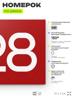Номер на дверь 928, табличка на дверь для офиса, квартиры, кабинета, аудитории, склада, красная 120х70 мм, Айдентика Технолоджи