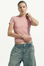 Хлопковая футболка — Тёмно-коричневый - H&M