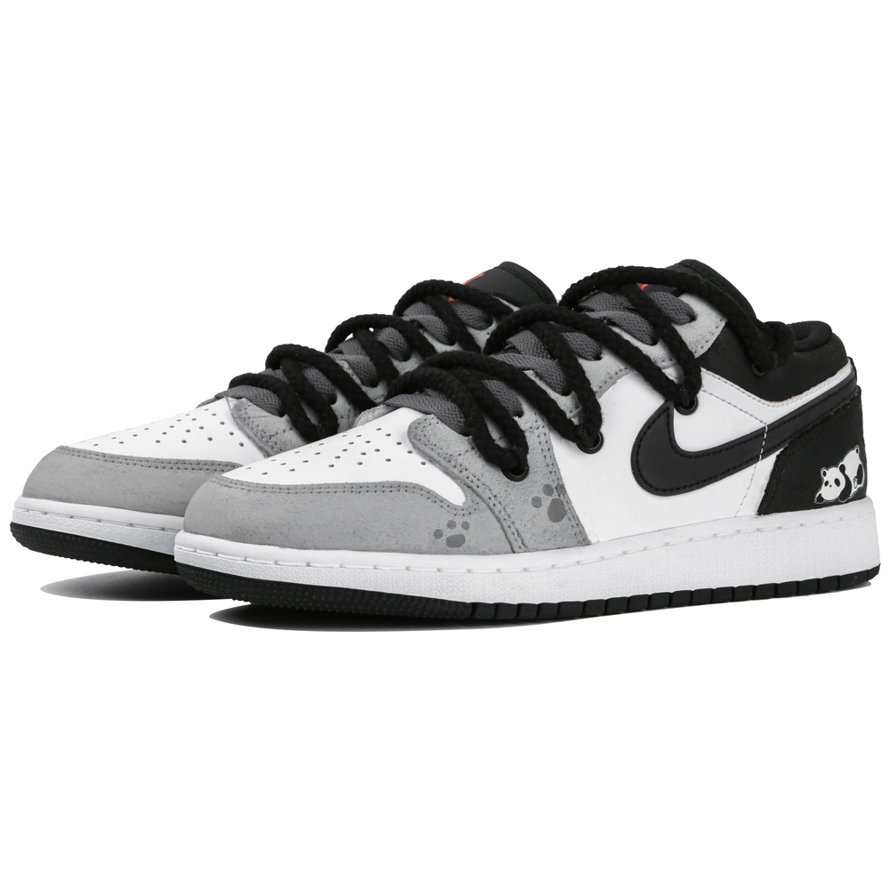 Jordan Air Jordan 1 Low top Vintage Basketball Shoes GS Gray White
