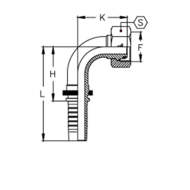 Фитинг DN 12 DKO-S (Г) 22x1.5 14 (90)