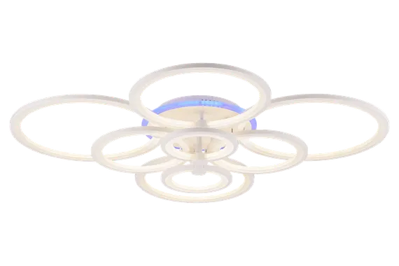 Люстра потолочная светодиодная Rilon 3010/8B WT/RGB, 256 Вт, белая