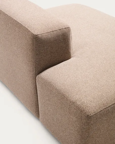 Трехместный диван Blok из коричневой синели с левым креплением, 325 см