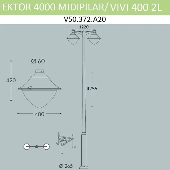 Наземный фонарь Vivi V50.372.A20.LXD6L Fumagalli