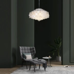 Умная люстра с перламутром 3535/6 хром / перламутр, E27х6