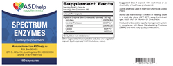 SPECTRUM ENZYMES — этикетка (Supplement Facts)