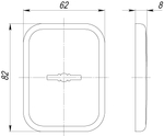 Декор. Квадратная накл. на сувальдный со шторкой PS-DEC SQ CT (ATC Protector 1) SN-3 Мат.никель