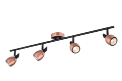 Светильник Sfera Sveta 8739-04/I502 RAB+BK, 4×15 Вт, чёрный и медный