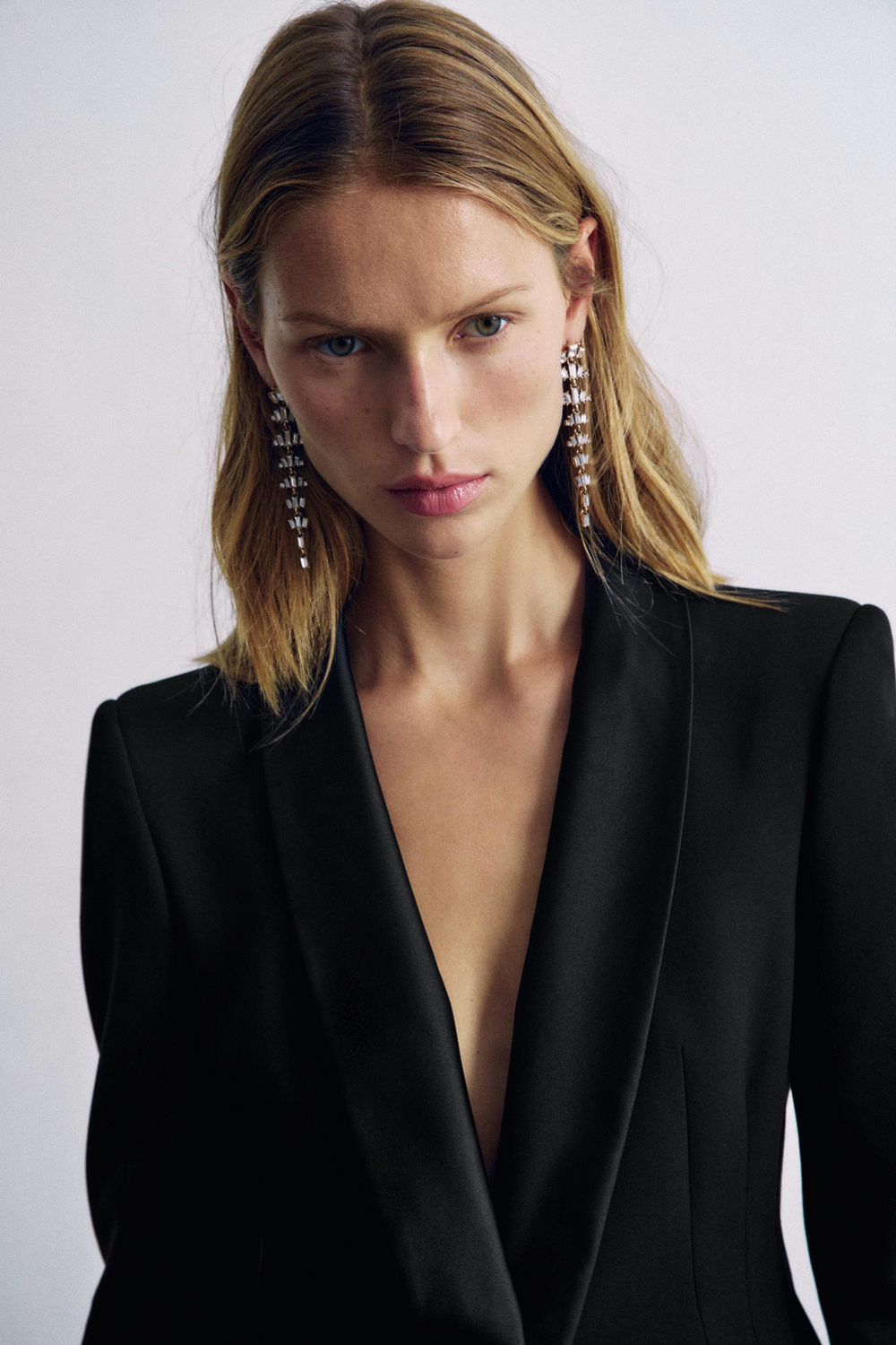 ZARA МЕТАЛЛИЧЕСКИЕ СЕРЬГИ СО СТРАЗАМИ, ЗОЛОТИСТЫЙ