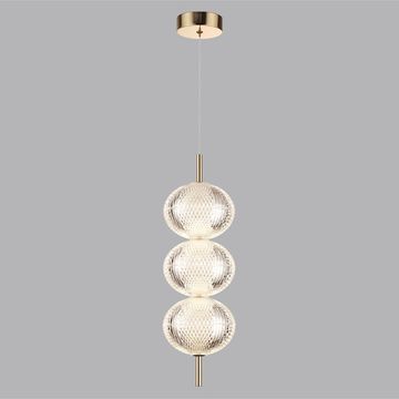 Светодиодный подвесной светильник 18W 3000К 6577/18L золото/прозрачный Caprice Lumion