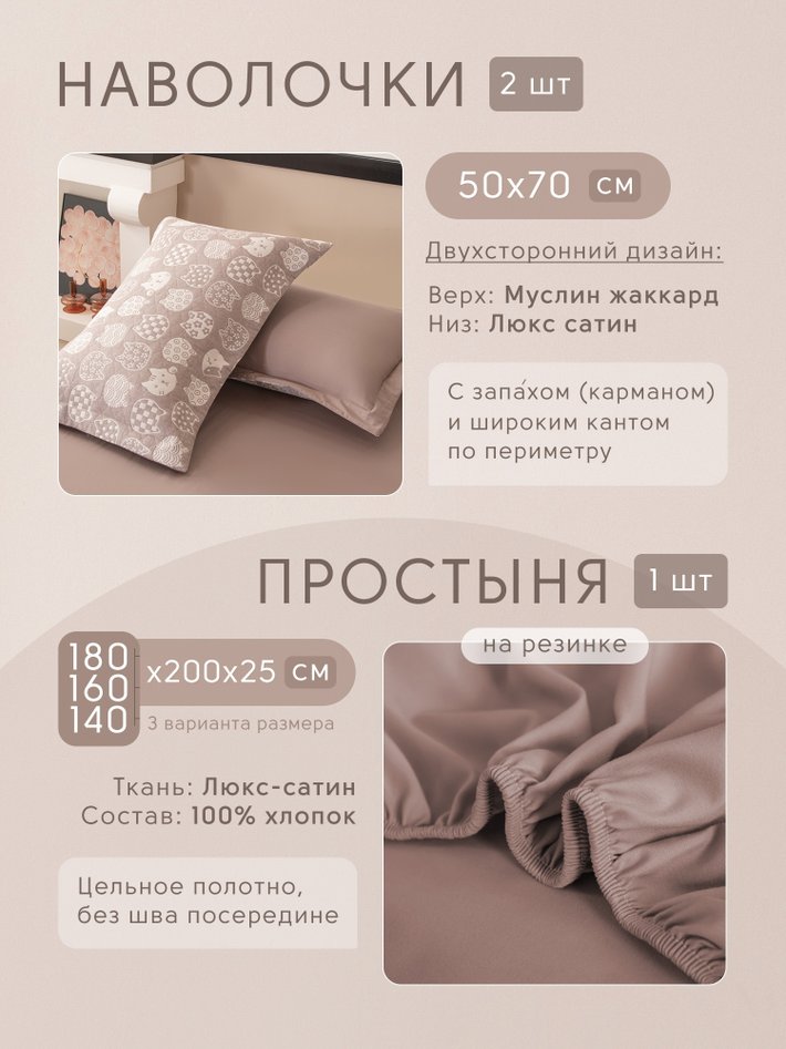 Комплект с жаккардовым покрывалом «Кошачий уют»