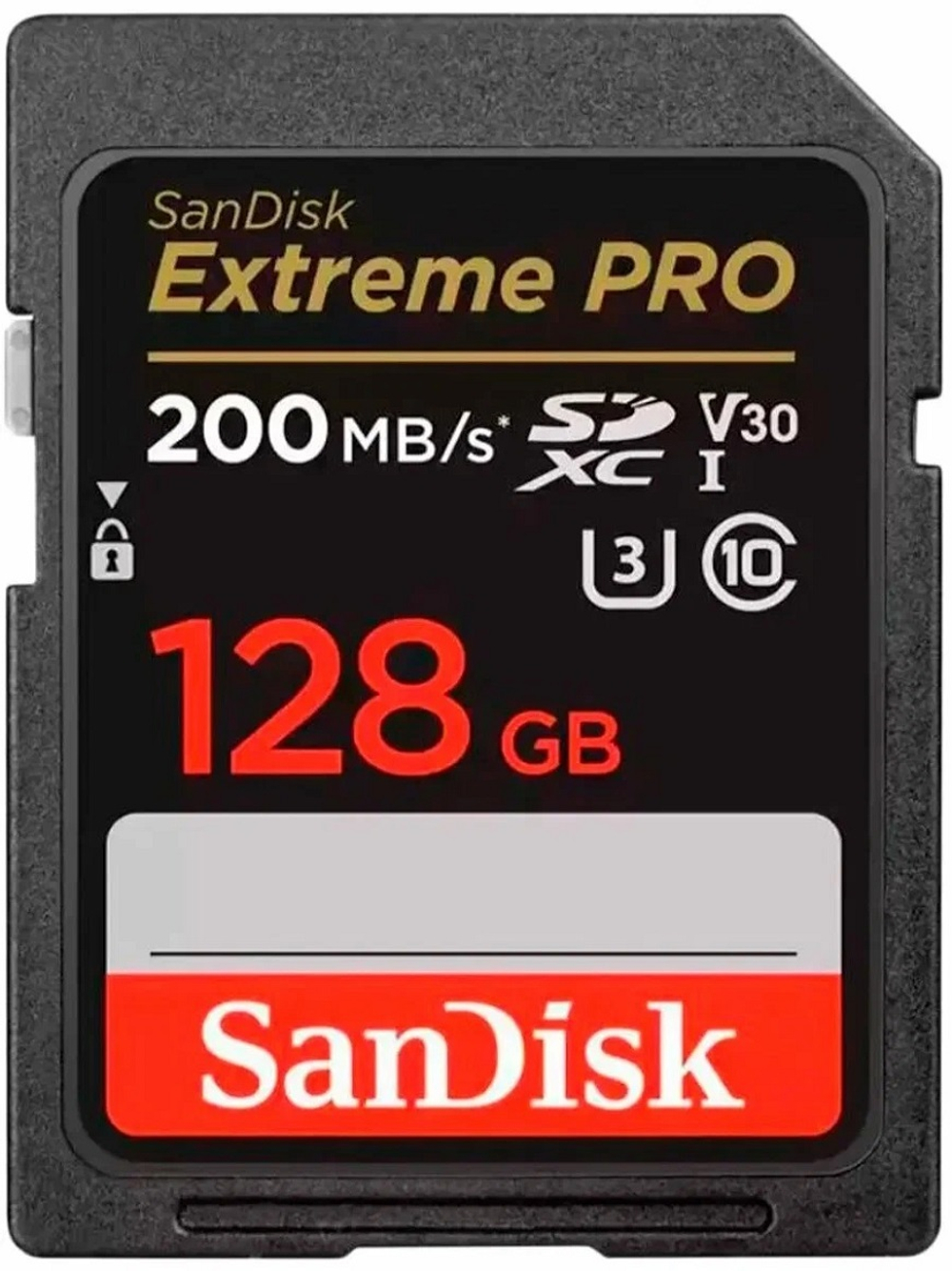 SanDisk Extreme PRO SDXC 128 ГБ Class 10 UHS-I U3 V30 (R/W 200/90 Mb/s)