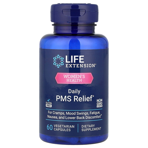 Life Extension, Women's Health, ежедневное облегчение при ПМС, 60 вегетарианских капсул