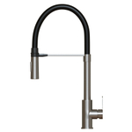 Смеситель для кухни 35k MIXLINE МЛНС-0402 (MLSS-0402) черный гибкий излив магнит, п/гайку САТИН