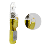 Золотистый вибратор-кролик 21,7см с ротацией Baile Gold Rabbit Prince BW-037302J