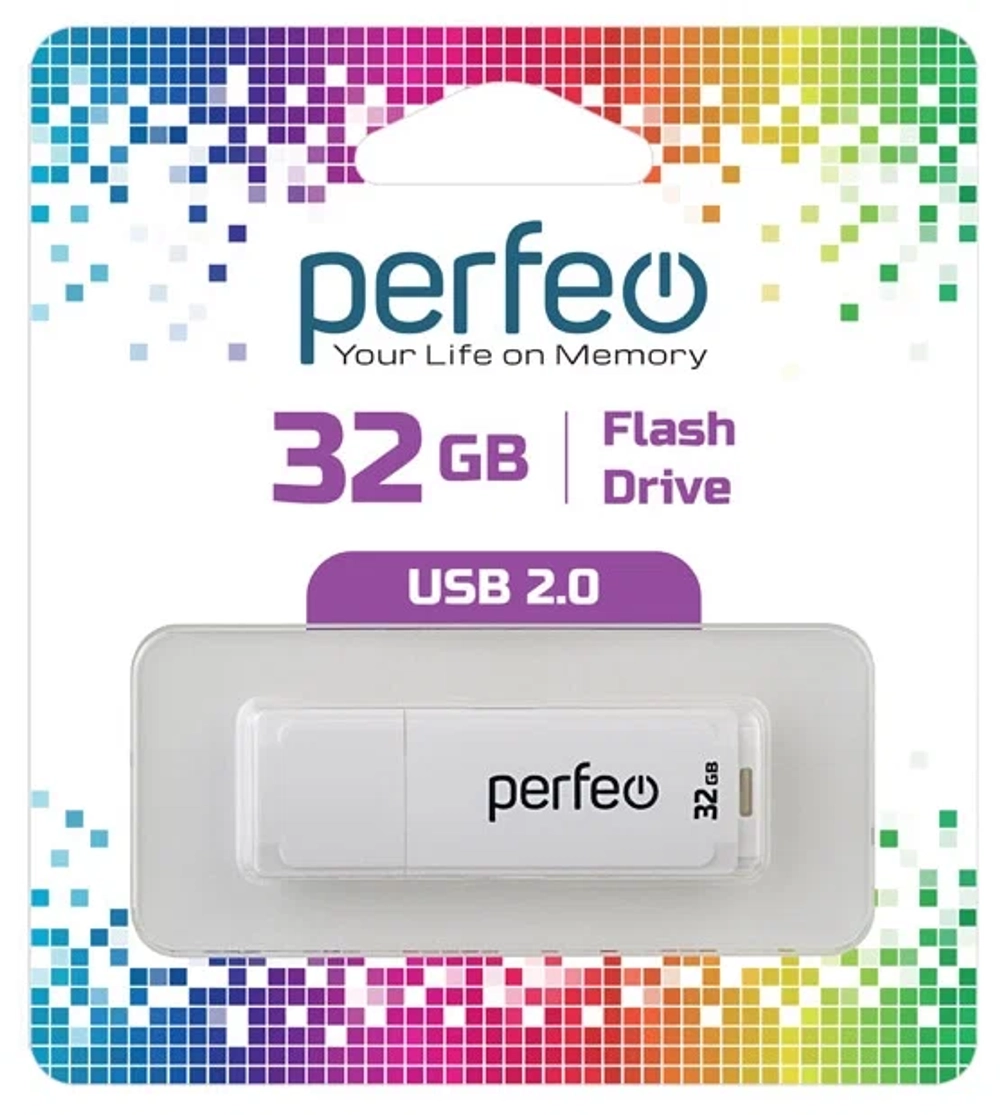 Флешка 32-GB PERFEO C04 белый