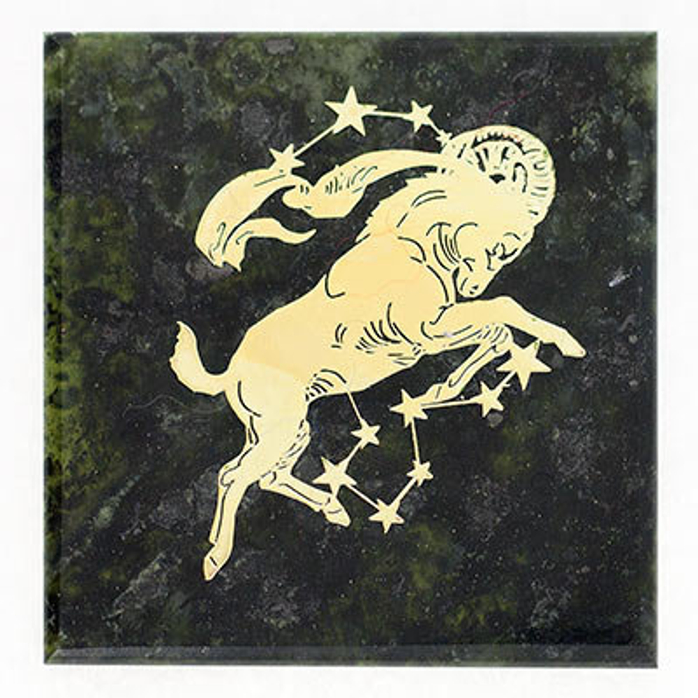 Магнит знак зодиака "Козерог" камень змеевик R116034