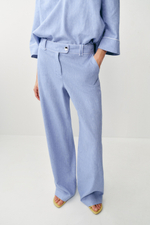 БРЮКИ ИЗ СМЕСОВОГО ЛЬНА С ОКАНТОВКОЙ — ZARA