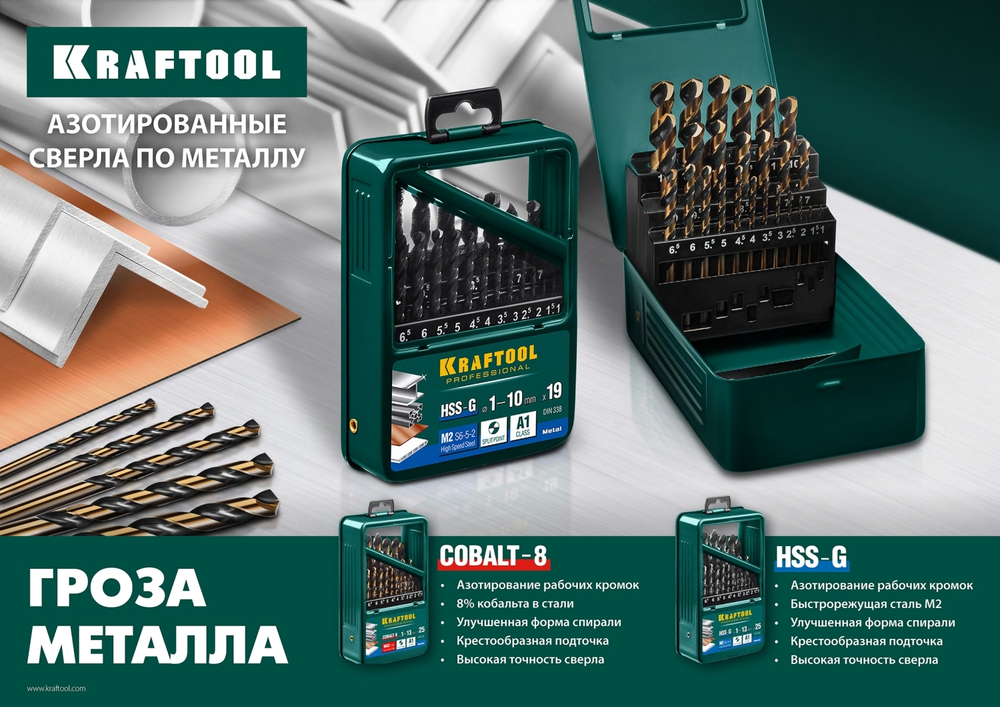 KRAFTOOL HSS-G, 1.5 х 43 мм, сталь P6M5, сверло по металлу (29651-1.5)