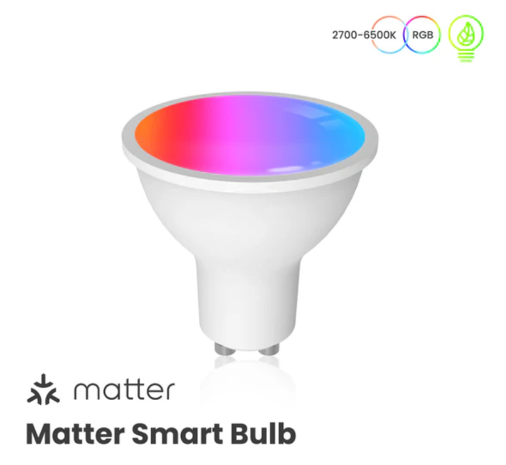 Умная лампочка MOES Matter WiFi LED Bulb GU10 (RGB+CW) 4.7W (MWB-TD5-RCW-GU10)