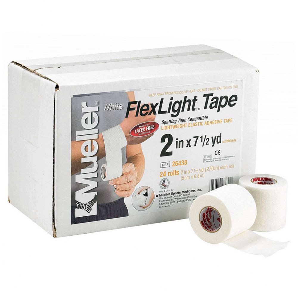 Спортивный тейп перевязочный эластичный FLEX LIGHT Mueller (5,0 см х 6,8 м), белый