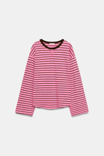 ЛОНГСЛИВ В ПОЛОСКУ С ВОРОТНИКОМ-ХЕНЛИ — ZARA