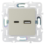 SKANDY Розетка USB A+C 3,1А SK-R14B бежевый IEK