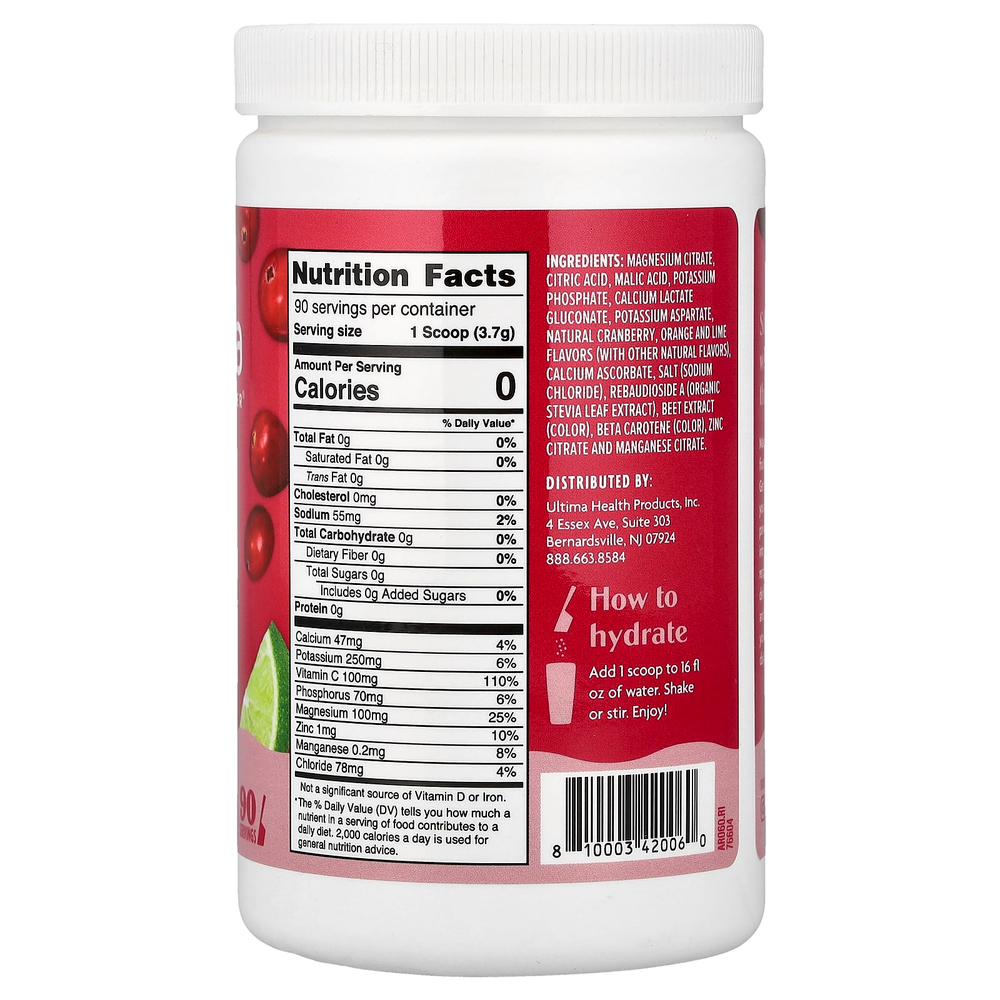 Ultima Replenisher, 6 Essential Electrolytes, Daily Electrolyte Drink Mix, Cranberry Cosmo, 11.7 oz (333 g)