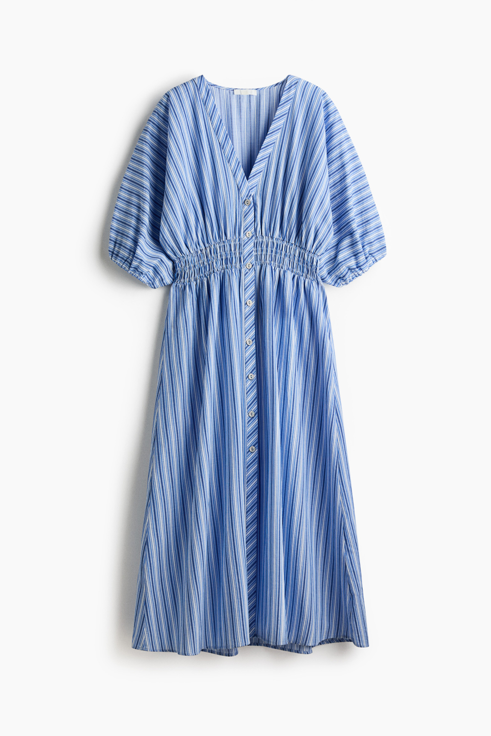 Платье со сборками на талии и пуговицами - H&M