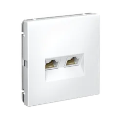 Розетка компьютерная RJ45 + RJ45, Cat 5e Systeme Electric ArtGallery Белый GAL000185